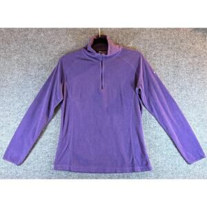 Women's Columbia Arctic Air Fleece Pullover 1/4 Zip Purple Medium Sweater